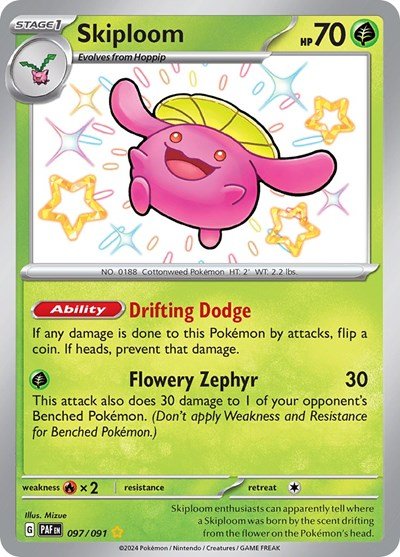 Skiploom (SV: Paldean Fates) Near Mint Holofoil - Nick Nack's Full Frontal Attack