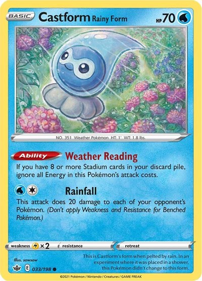 Castform Rainy Form (SWSH06: Chilling Reign) Near Mint