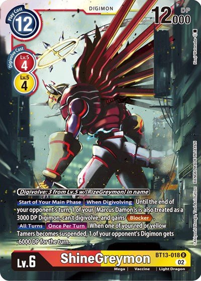 ShineGreymon (Versus Royal Knights) Near Mint - Nick Nack's Full Frontal Attack