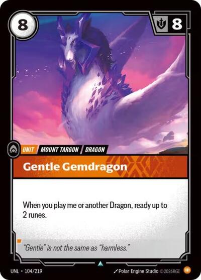 Gentle Gemdragon (Unleashed) Near Mint - Nick Nack's Full Frontal Attack