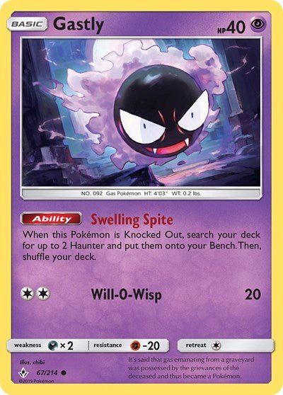 Gastly (67) (SM - Unbroken Bonds) Near Mint - Nick Nack's Full Frontal Attack