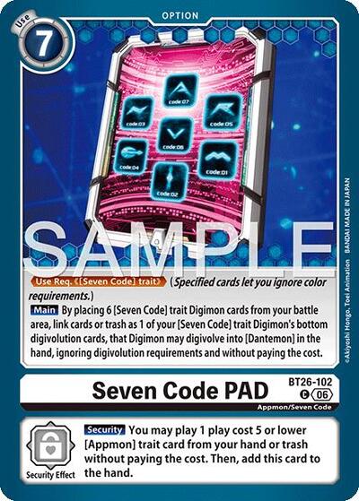 Seven Code PAD (Timeless Bonds) Near Mint