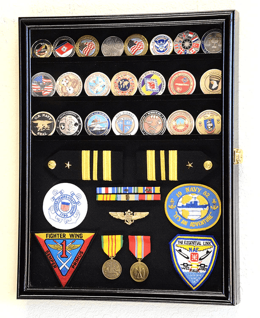 Challenge Coin/Medals/Pins/Badges/Ribbons/Insignia/Buttons Chips Combo Display Case Box - Nick Nack's Full Frontal Attack