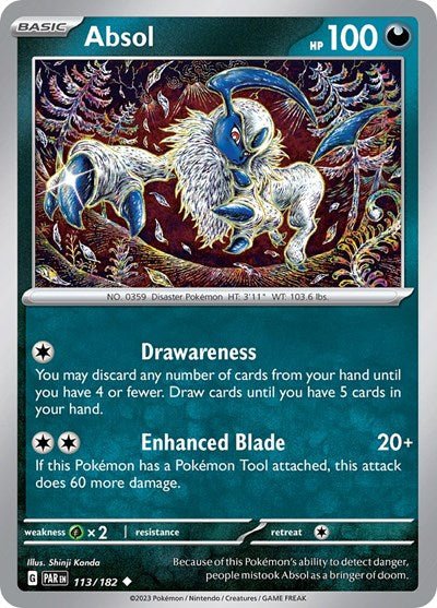 Absol (Scarlet and Violet: Paradox Rift) Near Mint - Nick Nack's Full Frontal Attack