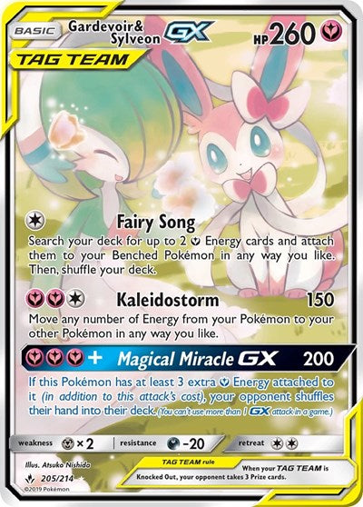 Gardevoir & Sylveon GX (205) (Alternate Full Art) (SM - Unbroken Bonds) Near Mint Holofoil