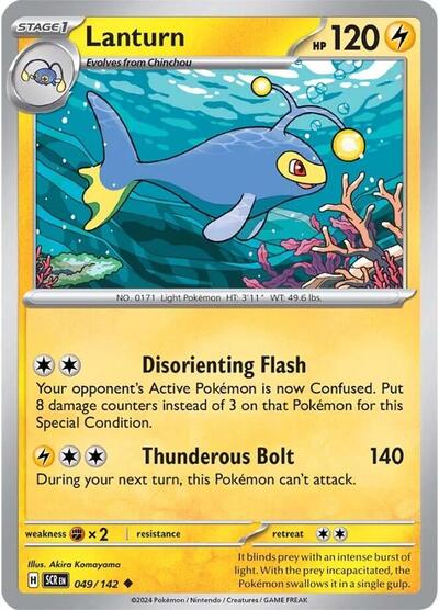 Lanturn (SV07: Stellar Crown) Near Mint Reverse Holofoil - Nick Nack's Full Frontal Attack