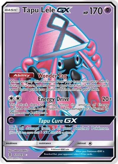 Tapu Lele GX (Full Art) (SM - Guardians Rising) Near Mint Holofoil - Nick Nack's Full Frontal Attack