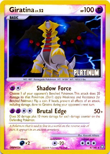 Giratina - 4/146 (Platinum) (Burger King Promos) Damaged / Poor Reverse Holofoil
