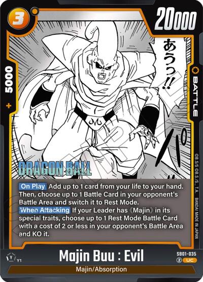 Majin Buu : Evil (Manga Booster 01) Near Mint - Nick Nack's Full Frontal Attack