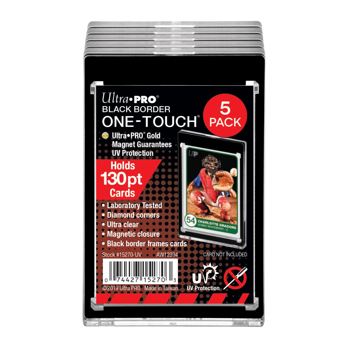 130PT Black Border UV ONE-TOUCH® Magnetic Holders (5ct) - Nick Nack's Full Frontal Attack