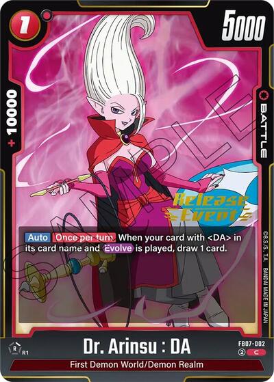 Dr. Arinsu : DA (Wish For Shenron Release Event Cards) Near Mint - Nick Nack's Full Frontal Attack