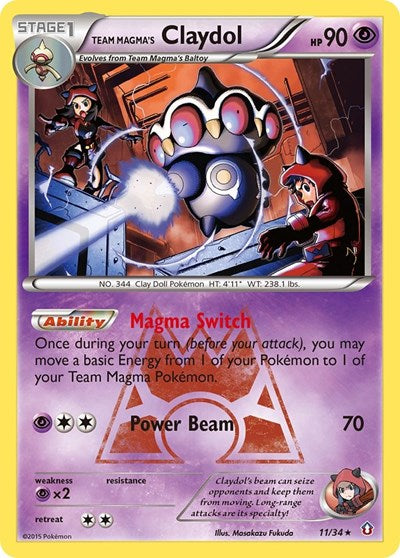 Team Magma's Claydol (Double Crisis) Near Mint Reverse Holofoil