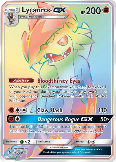 Lycanroc GX (Secret) (SM - Guardians Rising) Near Mint Holofoil - Nick Nack's Full Frontal Attack