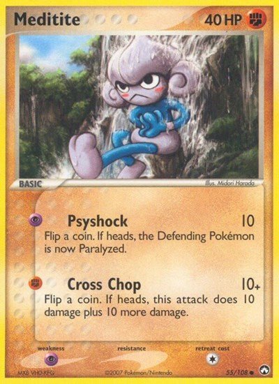 Meditite (Power Keepers) Damaged / Poor Reverse Holofoil - Nick Nack's Full Frontal Attack