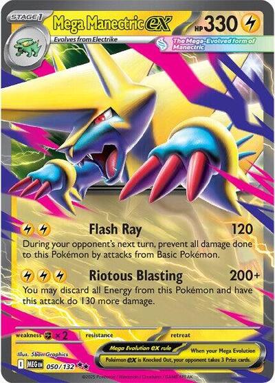 Mega Manectric ex - 050 (ME01: Mega Evolution) Near Mint Holofoil