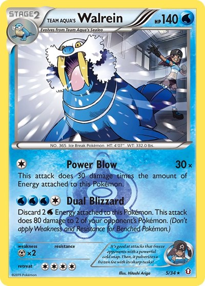 Team Aqua's Walrein (Double Crisis) Near Mint Reverse Holofoil