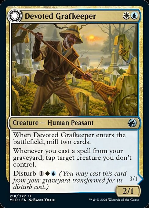 Devoted Grafkeeper / Departed Soulkeeper (Innistrad: Midnight Hunt) Near Mint - Nick Nack's Full Frontal Attack