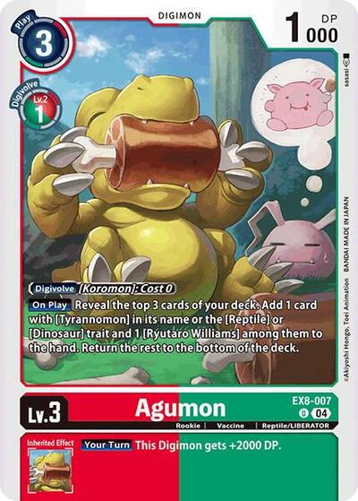 Agumon EX8 - 007 (Chain of Liberation) Near Mint - Nick Nack's Full Frontal Attack