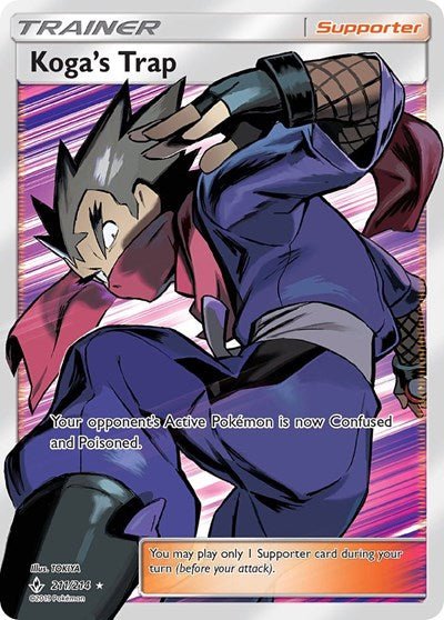 Koga's Trap (Full Art) (SM - Unbroken Bonds) Near Mint Holofoil - Nick Nack's Full Frontal Attack