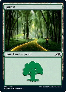 Forest (291) (Kamigawa: Neon Dynasty) Near Mint Foil - Nick Nack's Full Frontal Attack