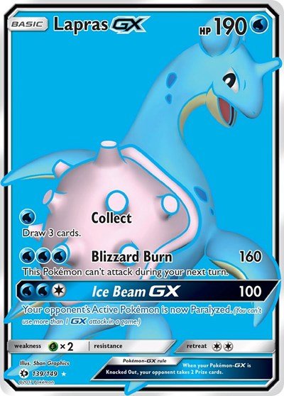 Lapras GX (Full Art) (SM Base Set) Near Mint Holofoil - Nick Nack's Full Frontal Attack