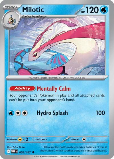 Milotic (SV06: Twilight Masquerade) Near Mint Reverse Holofoil - Nick Nack's Full Frontal Attack