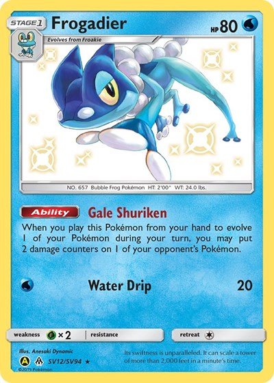 Frogadier (Hidden Fates: Shiny Vault) Near Mint Holofoil - Nick Nack's Full Frontal Attack
