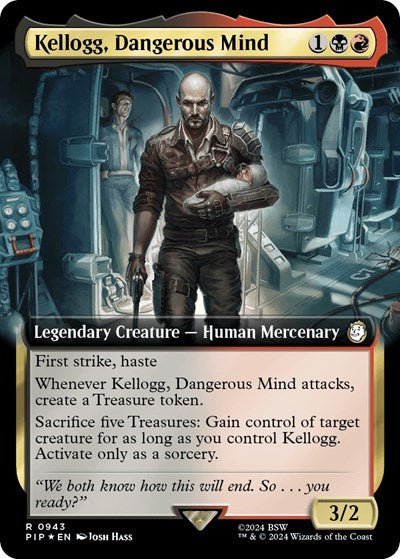 Kellogg, Dangerous Mind (Extended Art) (Surge Foil) (Universes Beyond: Fallout) Near Mint Foil - Nick Nack's Full Frontal Attack