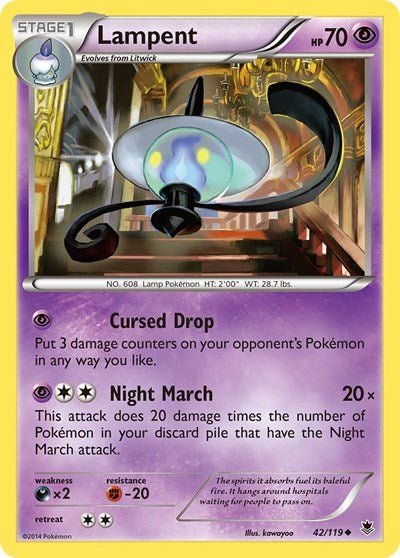 Lampent (XY - Phantom Forces) Heavy Play - Nick Nack's Full Frontal Attack