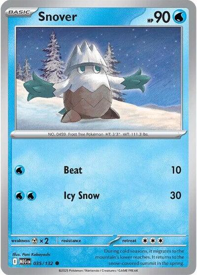Snover - 035 (ME01: Mega Evolution) Light Play Reverse Holofoil - Nick Nack's Full Frontal Attack