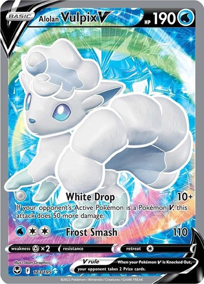 Alolan Vulpix V (Full Art) (SWSH12: Silver Tempest) Near Mint Holofoil