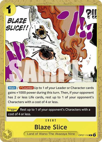 Blaze Slice (Reprint) (Starter Deck 28: GREEN/YELLOW Yamato) Near Mint - Nick Nack's Full Frontal Attack