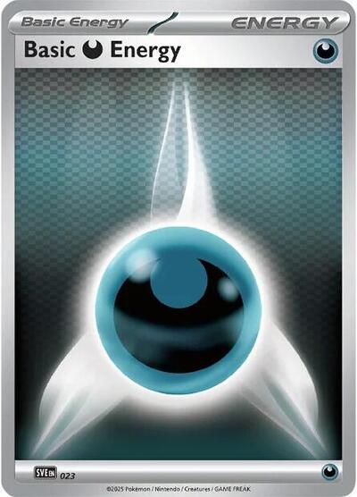 Basic Darkness Energy - 023 (SVE: Scarlet & Violet Energies) Near Mint - Nick Nack's Full Frontal Attack