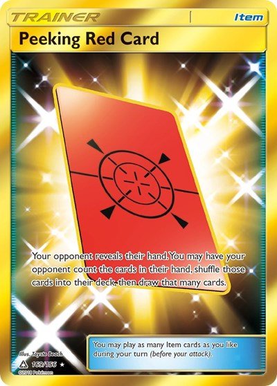 Peeking Red Card (Secret Rare) (SM - Ultra Prism) Near Mint Holofoil - Nick Nack's Full Frontal Attack