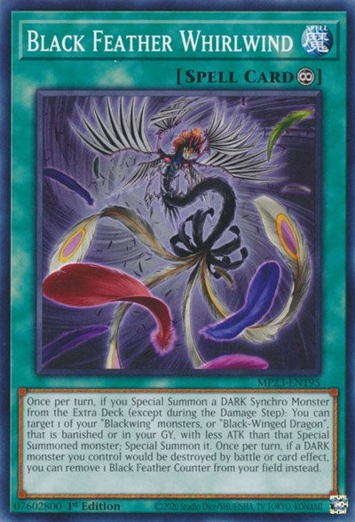 Black Feather Whirlwind (25th Anniversary Tin: Dueling Heroes Mega Pack) Light Play 1st Edition