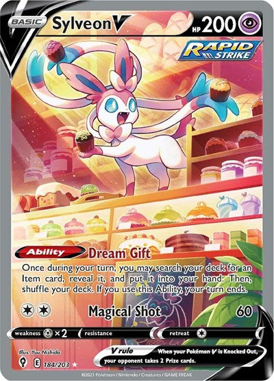 Sylveon V (Alternate Full Art) (SWSH07: Evolving Skies) Near Mint Holofoil