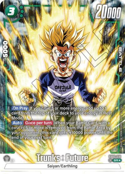 Trunks : Future FB02 - 091 (Alternate Art) (Blazing Aura) Near Mint Holofoil - Nick Nack's Full Frontal Attack