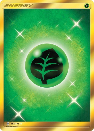 Grass Energy (Secret) (SM - Guardians Rising) Near Mint Holofoil - Nick Nack's Full Frontal Attack