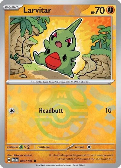 Larvitar (Master Ball Pattern) (SV: Prismatic Evolutions) Near Mint Holofoil