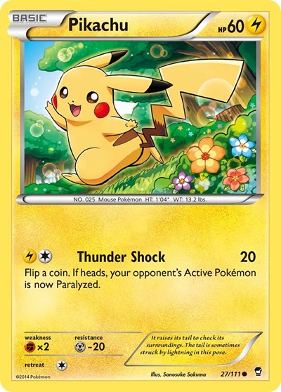 Pikachu (XY - Furious Fists) Light Play Reverse Holofoil