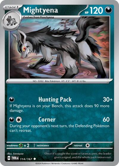 Mightyena (SV06: Twilight Masquerade) Near Mint Reverse Holofoil - Nick Nack's Full Frontal Attack
