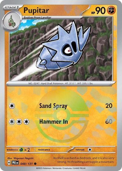 Pupitar (Poke Ball Pattern) (SV: Prismatic Evolutions) Near Mint Holofoil - Nick Nack's Full Frontal Attack