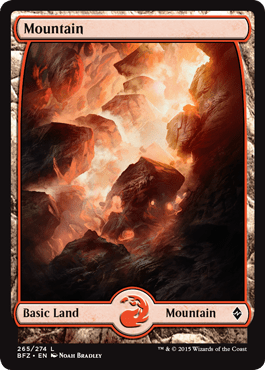 Mountain (265) (Full Art) (Battle for Zendikar) Near Mint - Nick Nack's Full Frontal Attack