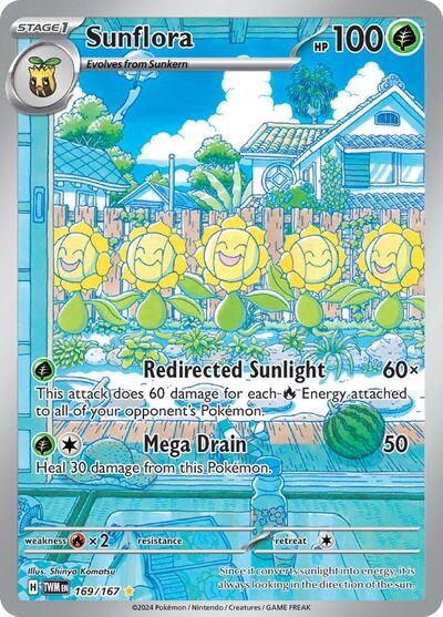 Sunflora - 169 (SV06: Twilight Masquerade) Near Mint Holofoil - Nick Nack's Full Frontal Attack
