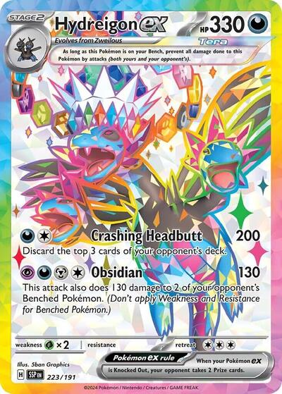 Hydreigon ex - 223 (SV08: Surging Sparks) Near Mint Holofoil
