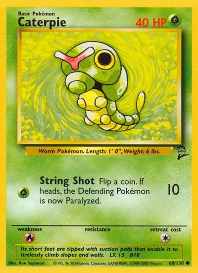 Caterpie (Base Set 2) Light Play - Nick Nack's Full Frontal Attack
