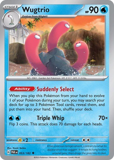 Wugtrio (Scarlet and Violet: Paradox Rift) Near Mint - Nick Nack's Full Frontal Attack