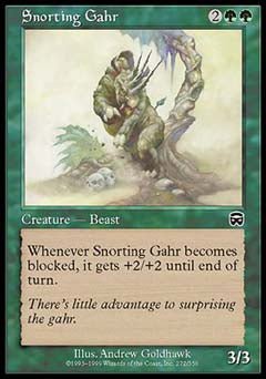 Snorting Gahr (Mercadian Masques) Light Play Foil - Nick Nack's Full Frontal Attack