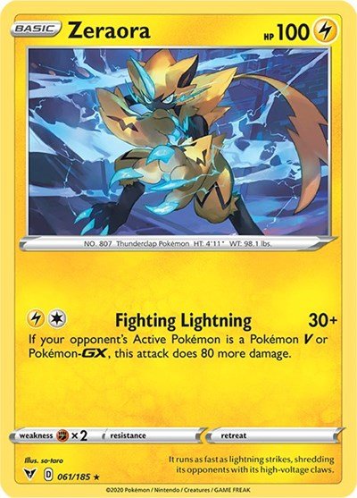Zeraora (SWSH04: Vivid Voltage) Near Mint Holofoil - Nick Nack's Full Frontal Attack