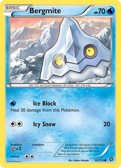 Bergmite (XY - Steam Siege) Near Mint - Nick Nack's Full Frontal Attack